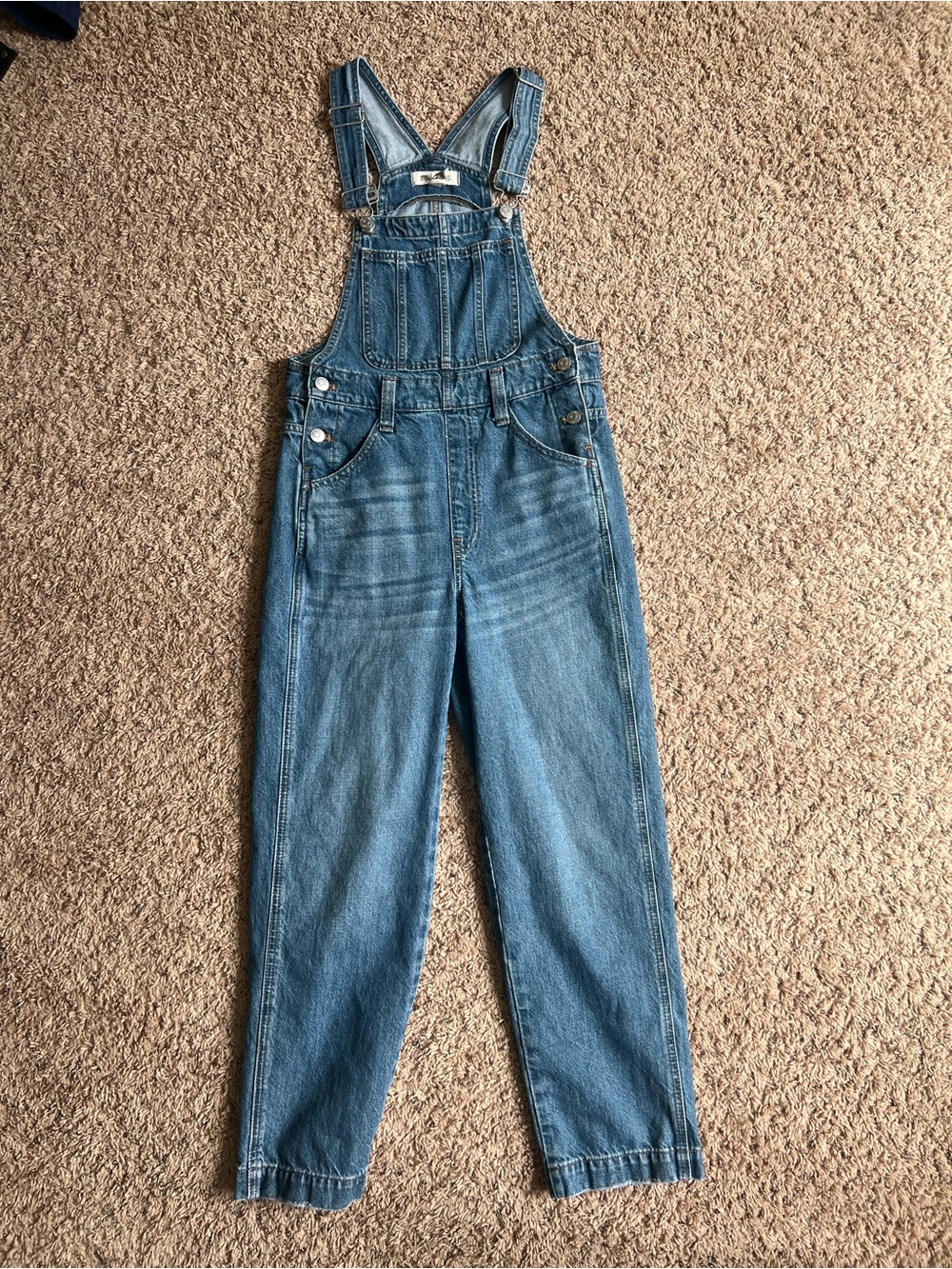 Madewell Straight-Leg Overalls in Dennett Wash Denim Size XXS